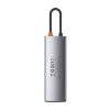 Daudzfunkcionāls 8W1 USB USB-C PD 100W HDMI SD karšu lasītājs un MicroSD 3X USB 3.2 RJ45 pelēks