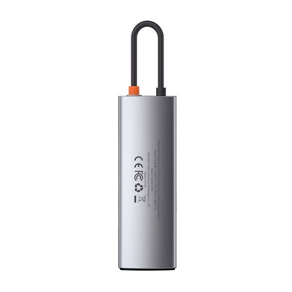 Daudzfunkcionāls 8W1 USB USB-C PD 100W HDMI SD karšu lasītājs un MicroSD 3X USB 3.2 RJ45 pelēks