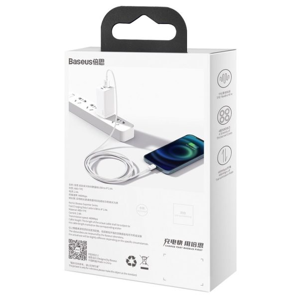 Superior Cable USB kabeļa iPhone zibens 2,4A 2m balts