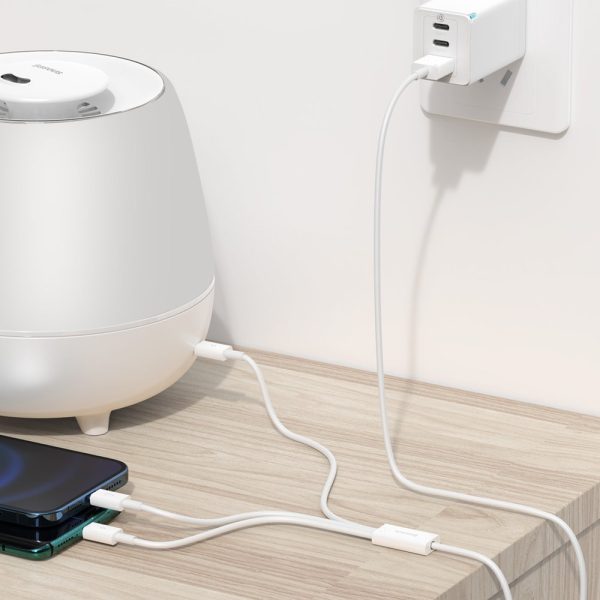 Superior 3in1 USB kabeļa iPhone zibens USB-C microUSB 3,5 un 1,5 m balts