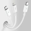Superior 3in1 USB kabeļa iPhone zibens USB-C microUSB 3,5 un 1,5 m balts