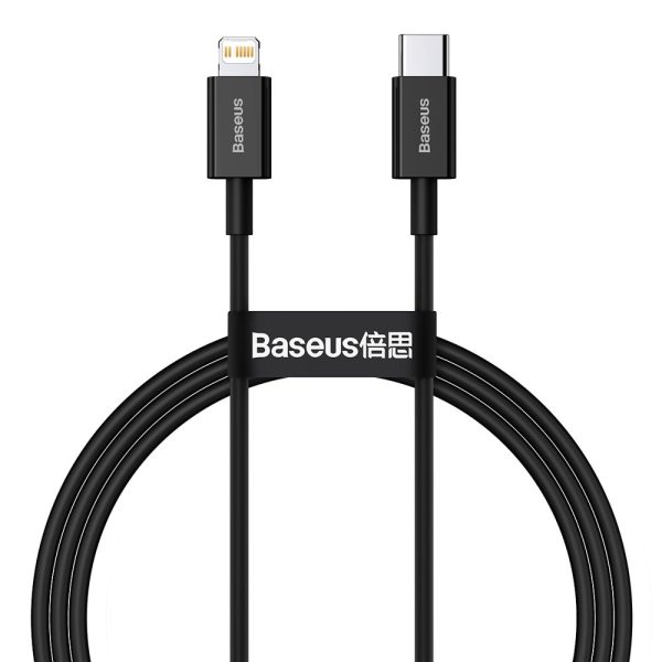 Superior Cable USB-C iphone zibens kabelis ātrai uzlādēšanai 20 W 1M Black