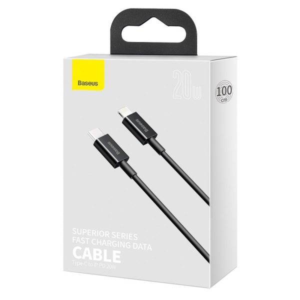 Superior Cable USB-C iphone zibens kabelis ātrai uzlādēšanai 20 W 1M Black