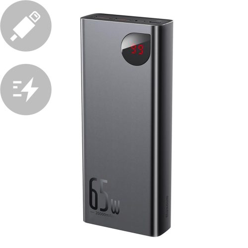 Adaman PowerBank 2X USB 1X USB-C 1X MicroUSB 20000MAH 65W Quick Charge Black