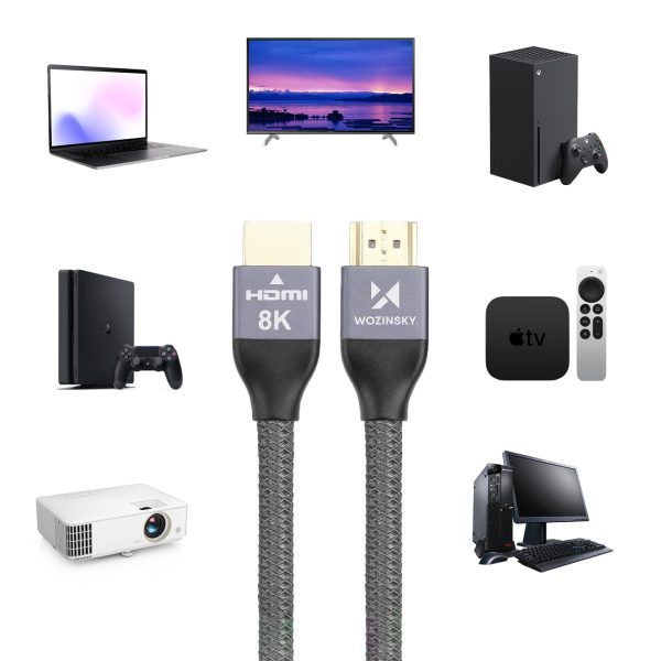 HDMI 2,1 8K 60 Hz 48 Gbps 48 Hz 120 Hz 2k 144 Hz 5 m kabelis