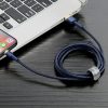Izturīgs neilona kabeļa USB kabelis iPhone Lightning QC3.0 1,5A 2m zilā krāsā