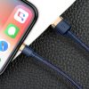 Izturīgs neilona kabeļa USB kabelis iPhone Lightning QC3.0 1,5A 2m zilā krāsā