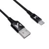 Spēcīgs kabeļa kabelis USB microUSB 2,4A 1m melns