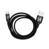 Spēcīgs kabeļa kabelis USB microUSB 2,4A 1m melns
