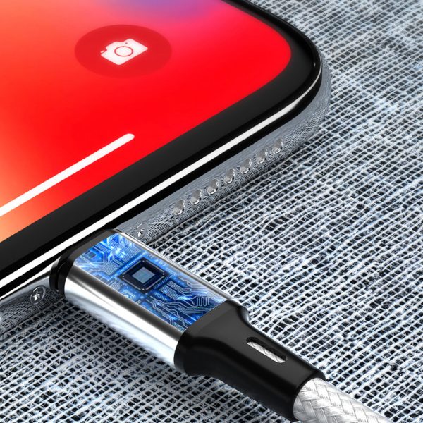Spēcīgs kabeļa kabelis USB microUSB 2,4A 1m melns