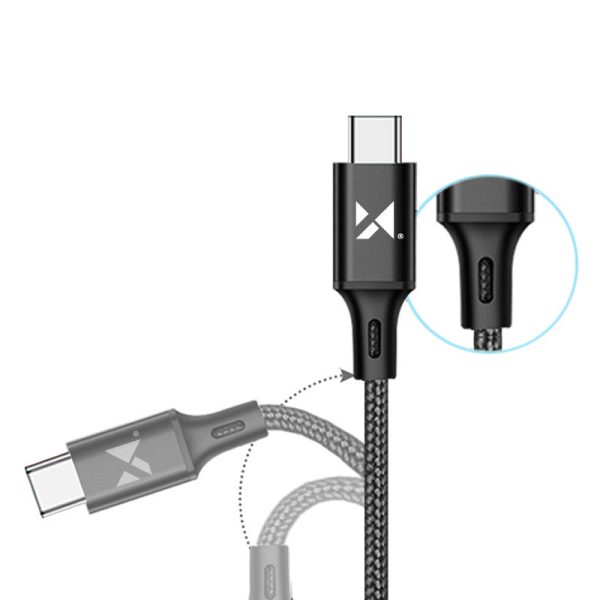 Spēcīgs kabelis USB USB-C 2,4A 1m drosmīgs kabelis