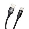 Spēcīgs kabelis USB USB-C 2,4A 2M melnais kabelis