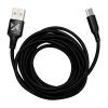 Spēcīgs kabelis USB USB-C 2,4A 2M melnais kabelis