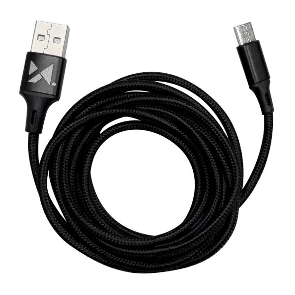 Spēcīgs kabelis USB USB-C 2,4A 2M melnais kabelis