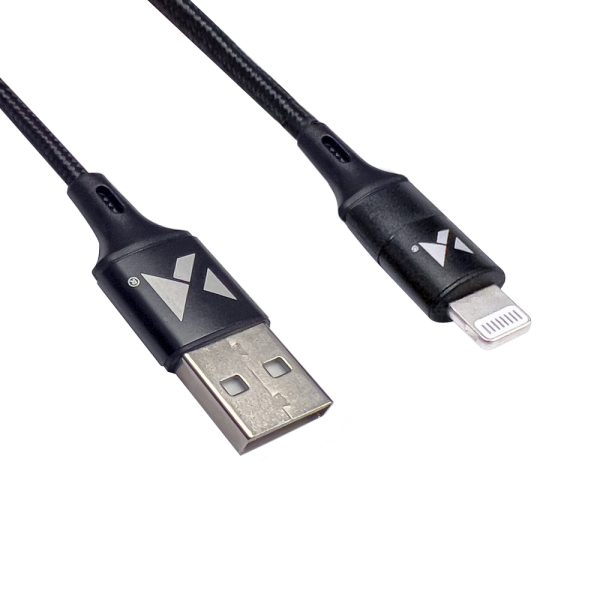 Kabelis USB kabelis iPhone Lightning 2,4A 1m melns