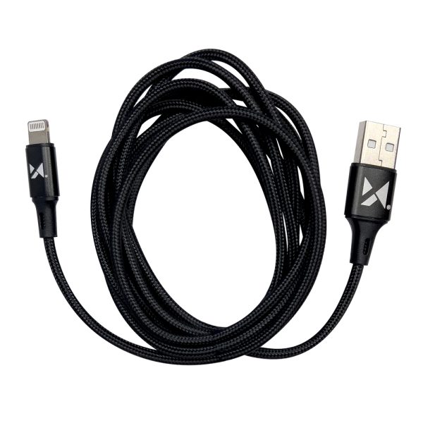 Kabelis USB kabelis iPhone Lightning 2,4A 1m melns