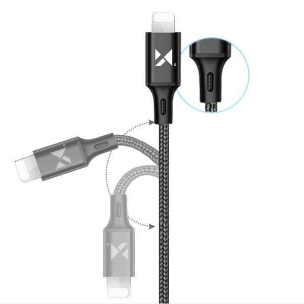 Kabelis USB kabelis iPhone Lightning 2,4A 1m melns