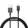 Superior Cable USB microUSB kabelis ātrai uzlādēšanai 2A 1M melnā krāsā