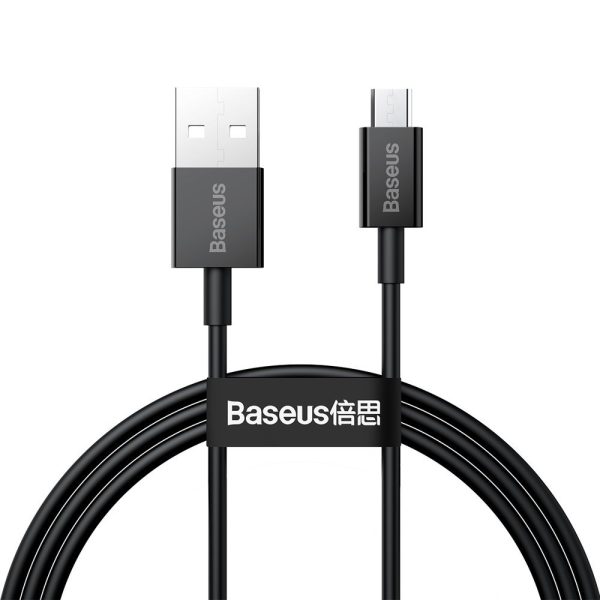 Superior Cable USB microUSB kabelis ātrai uzlādēšanai 2A 1M melnā krāsā