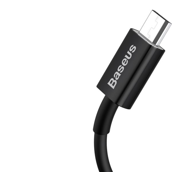 Superior Cable USB microUSB kabelis ātrai uzlādēšanai 2A 1M melnā krāsā