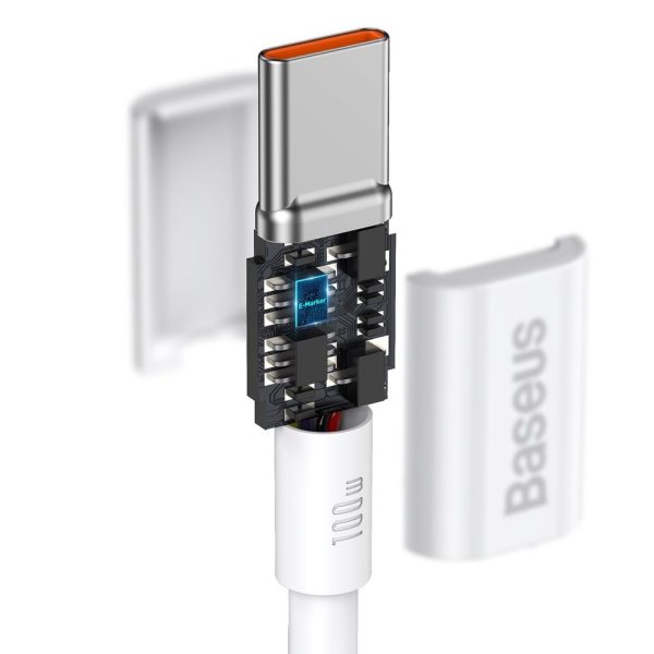 Superior Cable USB-C USB-C Quick Charge FCP 100W 5A 20V 2m balts kabelis