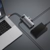 Daudzfunkcionālais centrs 9W1 USB-C 3XUSB 3.2 PD VGA Full HD HDMI 4K TF un SD RJ45 karšu lasītājs pelēks