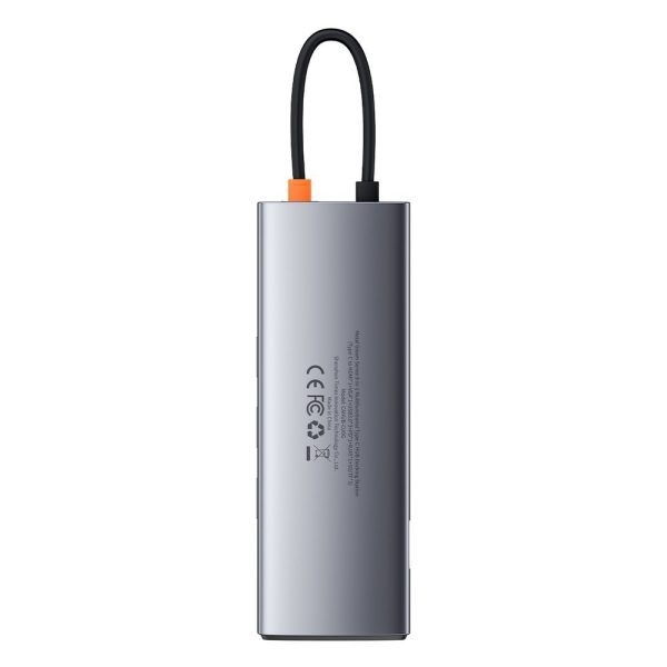 Daudzfunkcionālais centrs 9W1 USB-C 3XUSB 3.2 PD VGA Full HD HDMI 4K TF un SD RJ45 karšu lasītājs pelēks