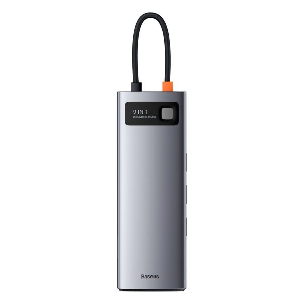 Daudzfunkcionālais centrs 9W1 USB-C 3XUSB 3.2 PD VGA Full HD HDMI 4K TF un SD RJ45 karšu lasītājs pelēks