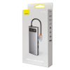 Daudzfunkcionālais centrs 9W1 USB-C 3XUSB 3.2 PD VGA Full HD HDMI 4K TF un SD RJ45 karšu lasītājs pelēks