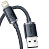 Kabelis Kabelis ātrai uzlādēšanai un datiem pārsūtiet USB iPhone Lightning 2,4A 1,2m melnu melnu