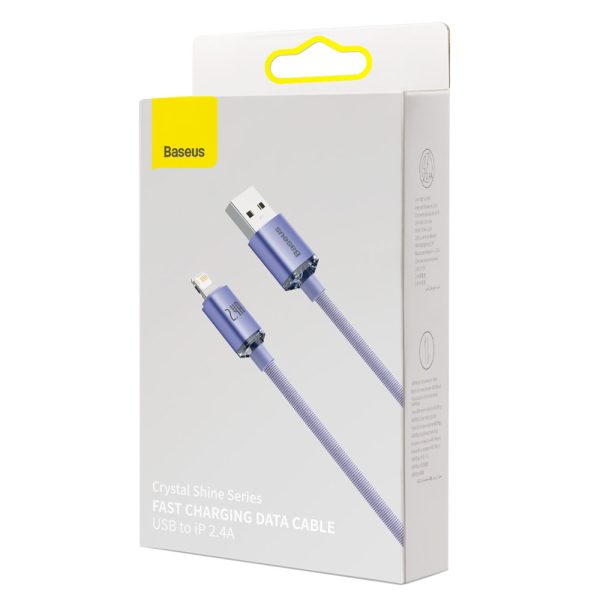 Kabelis Ātra uzlāde un dati pārsūtiet USB iPhone zibens 2,4A 1,2 m purpursarkanā krāsā