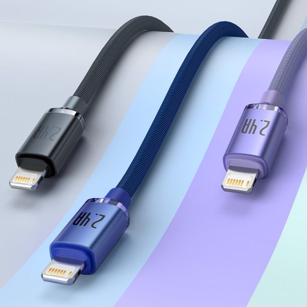 Kabelis Ātra uzlāde un dati pārsūtiet USB iPhone zibens 2,4A 1,2 m purpursarkanā krāsā