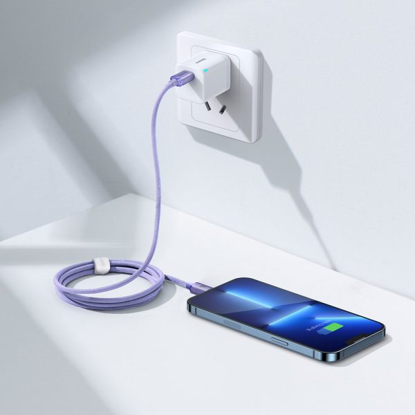 Kabelis Kabelis ātrai uzlādēšanai un datiem pārsūtiet USB-C iPhone Lightning 20W 1,2m Purple