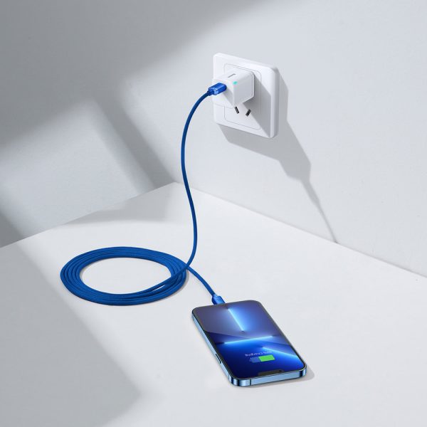 Kabelis Kabelis ātrai uzlādēšanai un datiem pārsūtiet USB-C iPhone Lightning 20W 2M Blue