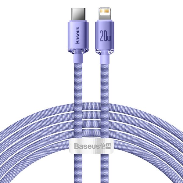 Kabelis Kabelis ātrai uzlādēšanai un datiem pārsūtiet USB-C iPhone Lightning 20W 2M Purple