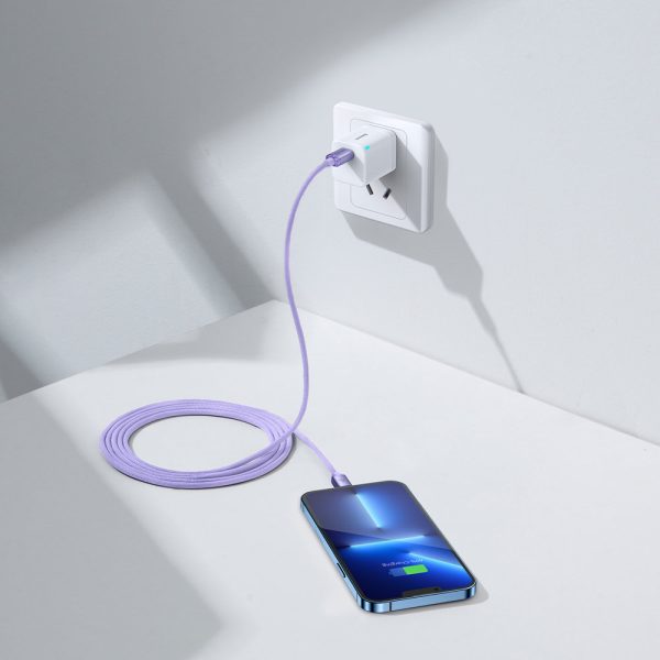 Kabelis Kabelis ātrai uzlādēšanai un datiem pārsūtiet USB-C iPhone Lightning 20W 2M Purple