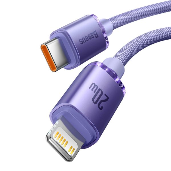 Kabelis Kabelis ātrai uzlādēšanai un datiem pārsūtiet USB-C iPhone Lightning 20W 2M Purple