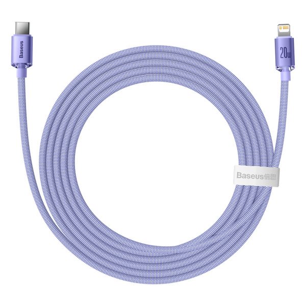 Kabelis Kabelis ātrai uzlādēšanai un datiem pārsūtiet USB-C iPhone Lightning 20W 2M Purple