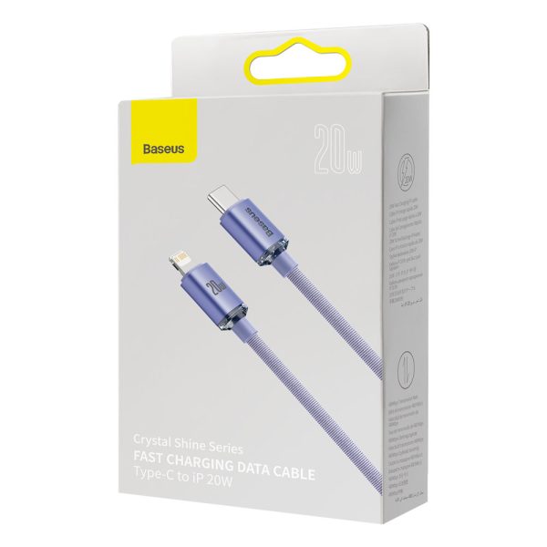Kabelis Kabelis ātrai uzlādēšanai un datiem pārsūtiet USB-C iPhone Lightning 20W 2M Purple