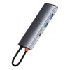 Daudzfunkcionāls USB Hub 7W1 tips C HDMI TF karšu lasītājs PD pelēks