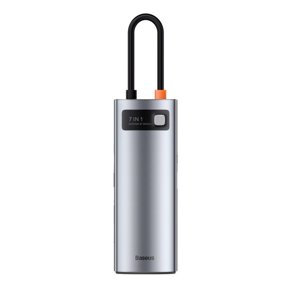 Daudzfunkcionāls USB Hub 7W1 tips C HDMI TF karšu lasītājs PD pelēks