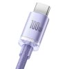 Kabelis Kabelis ātrai lādēšanai un USB-C 100W USB-C 1,2M purpura datiem pārsūtīšanai un pārsūtīšanai