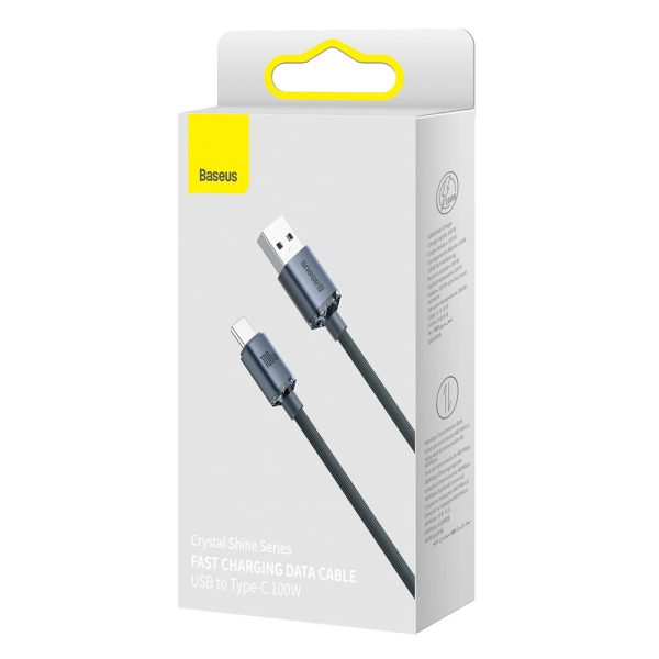 Kabelis Kabelis ātrai uzlādēšanai un USB-C 100W USB-C 2M melno datu pārsūtīšanai un pārsūtīšanai