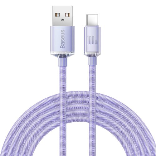 Kabelis Kabelis ātrai lādēšanai un USB-C 100W USB-C 2M purpura datiem pārsūtīšanai un pārsūtīšanai