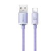 Kabelis Kabelis ātrai lādēšanai un USB-C 100W USB-C 2M purpura datiem pārsūtīšanai un pārsūtīšanai
