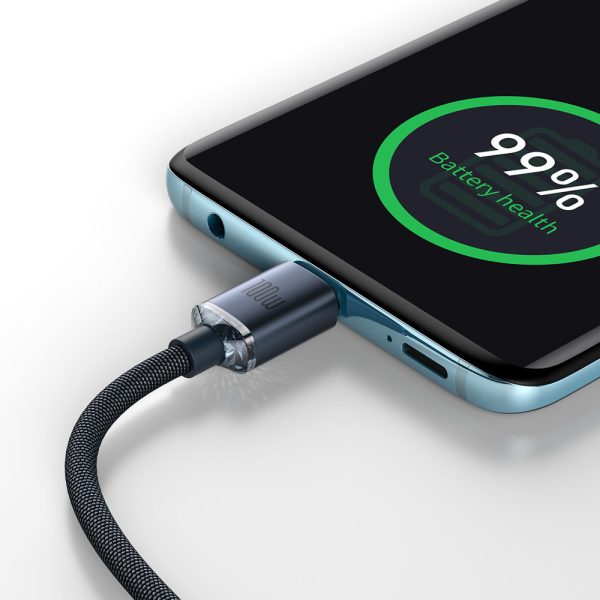 Kabelis Kabelis ātrai uzlādēšanai un datiem pārsūtiet USB-C USB-C 100W 1,2m melno melno