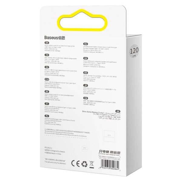 Kabelis Kabelis ātrai uzlādēšanai un datiem pārsūtiet USB-C USB-C 100W 1,2m melno melno