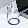 Kabelis Kabelis ātrai uzlādēšanai un datiem pārsūtiet USB-C USB-C 100W 1,2m zilu