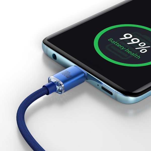 Kabelis Kabelis ātrai uzlādēšanai un datiem pārsūtiet USB-C USB-C 100W 1,2m zilu