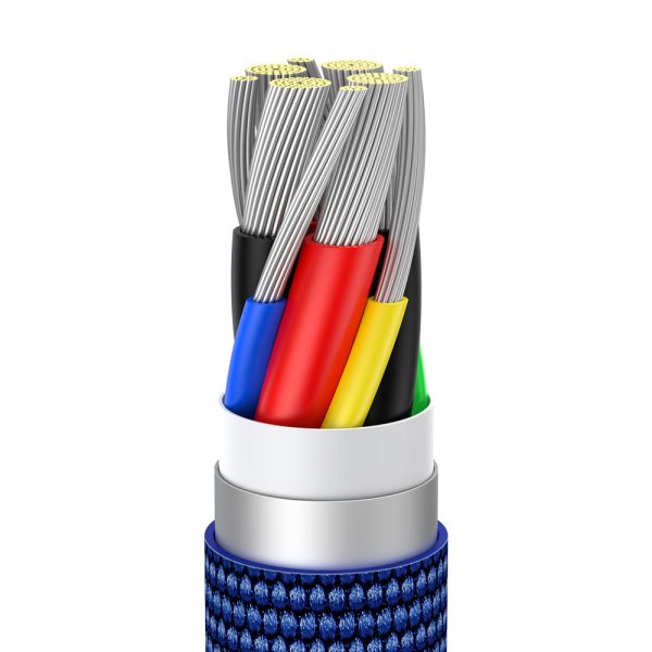 Kabelis Kabelis ātrai uzlādēšanai un datiem pārsūtiet USB-C USB-C 100W 1,2m zilu